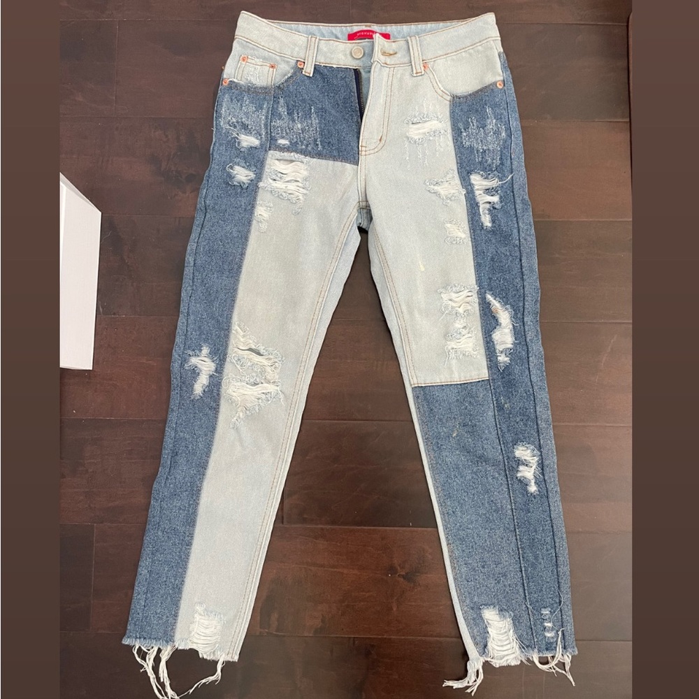 Signature8 Denim Patchwork Ripped Jeans